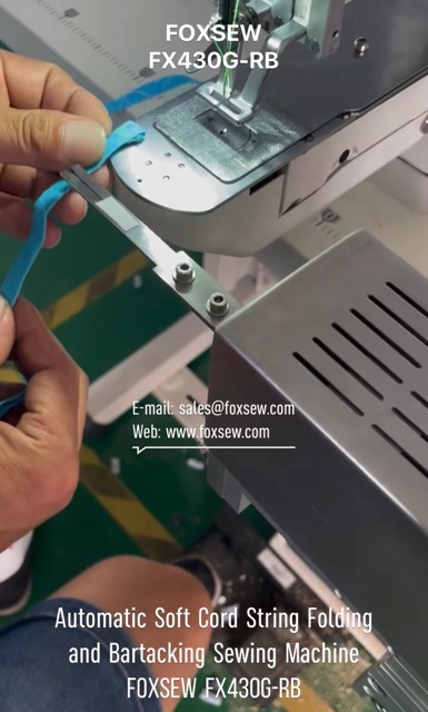 Automatic Soft Cord String Folding and Bartacking Sewing Machine