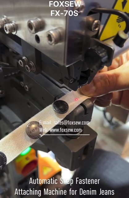 Automatic Denim Jeans Snap Fastener Attaching Machine