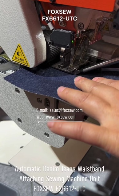 Automatic Denim Jeans Waistband Attaching Sewing Machine