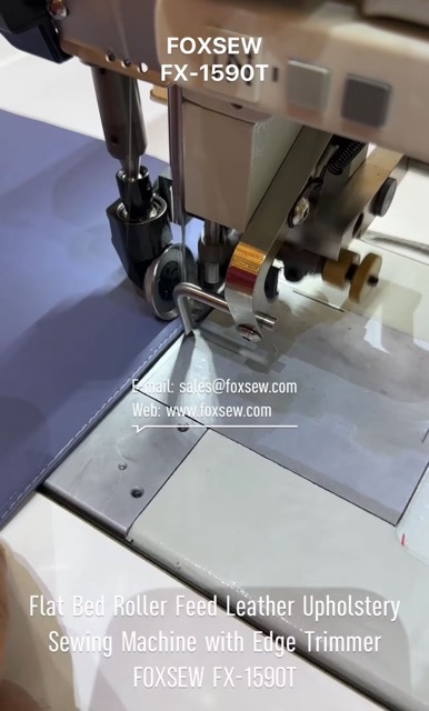 Flat Bed Roller Feed Leather Sewing Machine with Edge Cutter