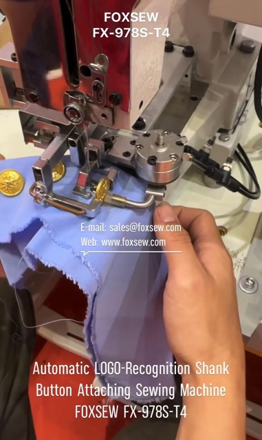 Automatic LOGO-Recognition Shank Button Attaching Sewing Machine