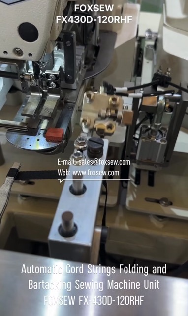 Automatic Cord Strings Folding and Bartacking Sewing Machine Unit