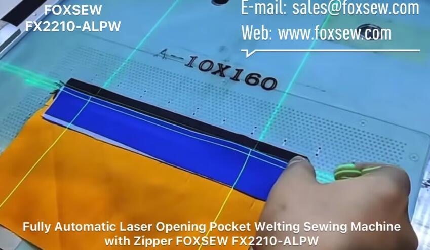 Fully Automatic Laser Opening Pocket Welting Machine with Zipper