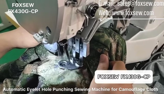 Automatic Eyelet Hole Punching Sewing Machine for Camouflage Clothes