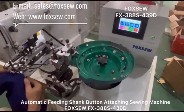 Automatic Feeding Shank Button Attaching Sewing Machine