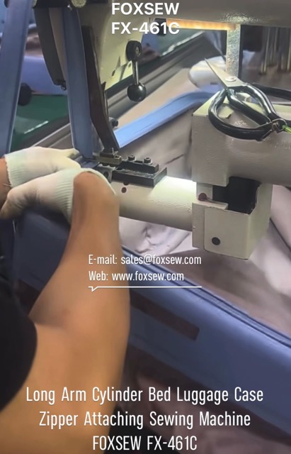 Long Arm Cylinder Bed Luggage Case Zipper Attaching Sewing Machine