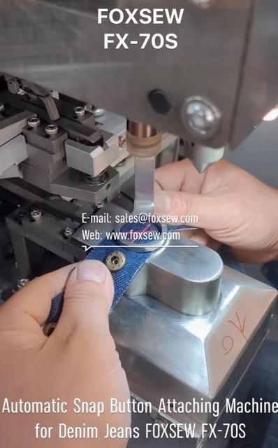 Automatic Snap Button Attaching Machine for Denim Jeans