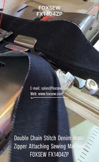 Double Needle Chainstitch Denim Jeans Zipper Attaching Sewing Machine