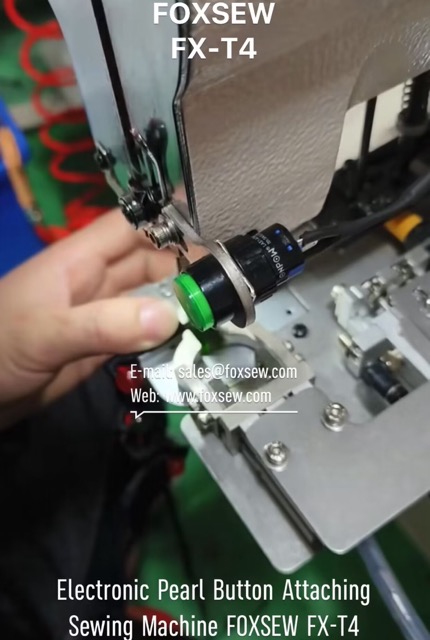 Electronic Pearl Button Attaching Sewing Machine