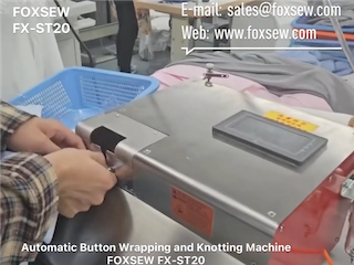 Automatic Button Wrapping and Knotting Machine