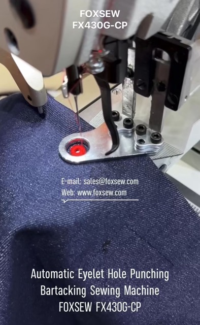 Electronic Eyelet Hole Punching Bartacking Sewing Machine