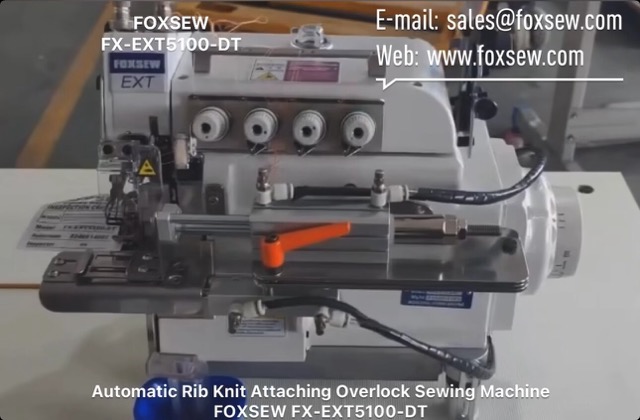 Automatic Rib Knit Attaching Overlock Sewing Machine