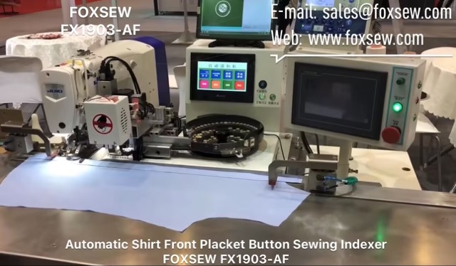 Automatic Shirt Front Placket Button Sewing Indexer