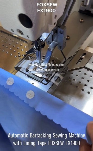 Automatic Bartacking Sewing Machine with Lining Tape