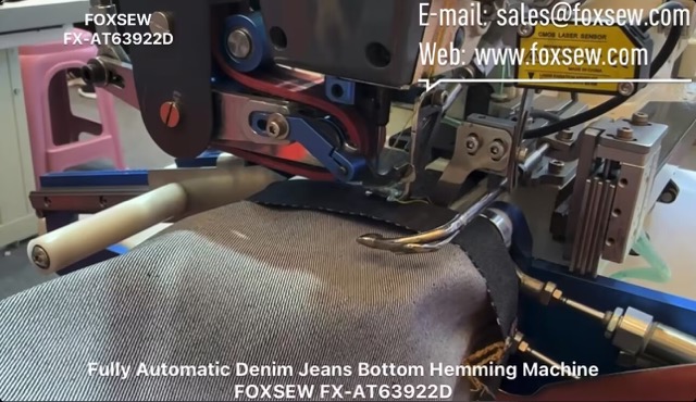 Fully Automatic Denim Jeans Bottom Hemming Sewing Machine Unit