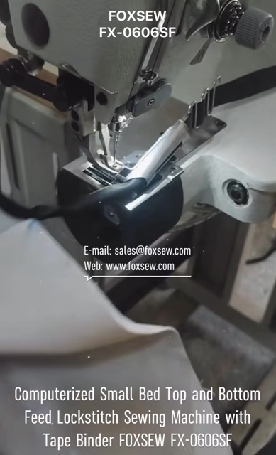 Computerized Small Bed Differential Feed Lockstitch Sewing Machine with Tape Binder