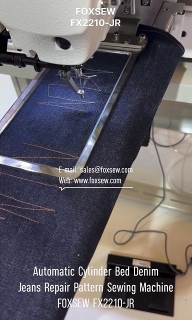 Automatic Cylinder Bed Denim Jeans Repair Pattern Sewing Machine